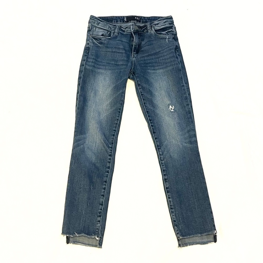 Kut From The Kloth Reese Ankle Straight Leg Skinny Jeans Medium Wash Size 0 Blue